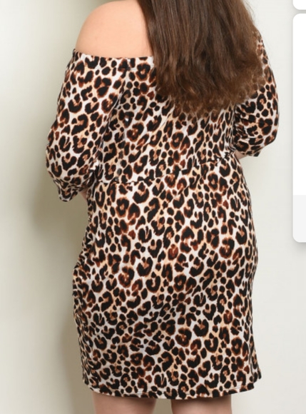 1 LEFT New Zenobia Strapless Leopard Print Dress - Picture 3 of 8